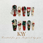 Gilded Noel – Luxury Christmas Press On Nails