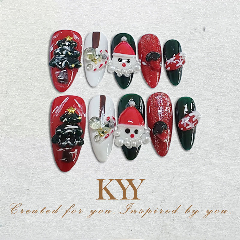 Santa's Sweetheart – Christmas Press On Nails